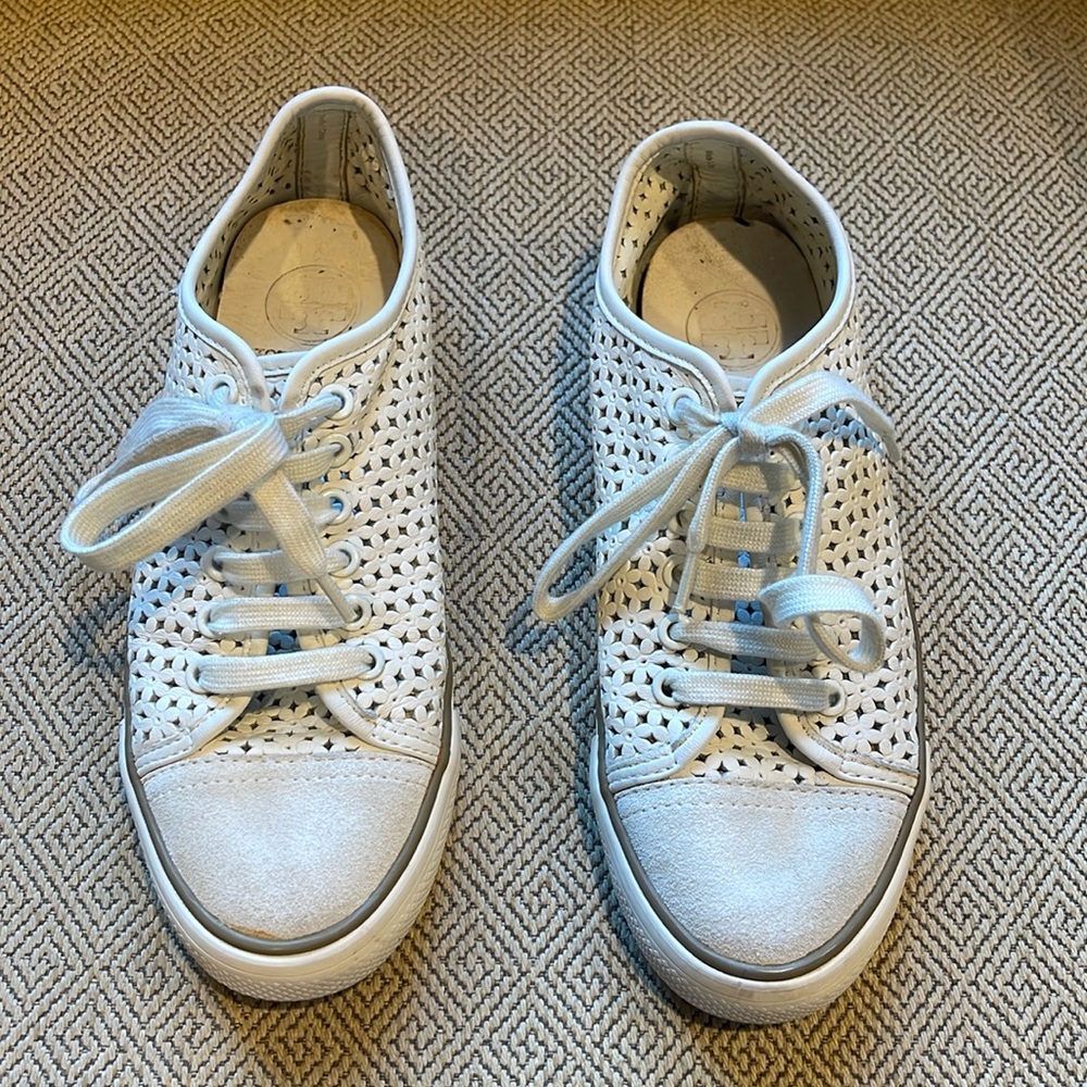 Tory Burch White Sneakers, 7.5